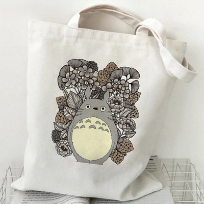 Stúdió Ghibli női bevásárlótáska rajzfilm Eco újrafelhasználható női táska Főiskolai kézitáska Retro nagy női válltáska