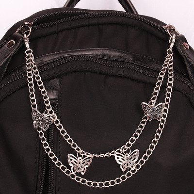 Divat Női Utcai Kézitáskák Lánc kis váll Hónaljtáska Szíj Női Dupla pillangós táska lánc Tiszta színű női