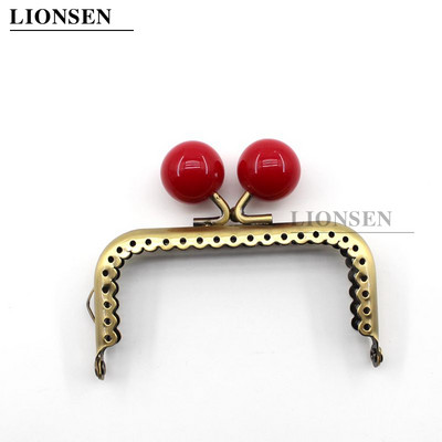 LIONSEN 8,5 cm dideli karoliukai, antikvariniai bronziniai kvadratiniai metaliniai piniginės rėmo rankena sankabos krepšiui rankinės priedai Bučinio užsegimo užraktas