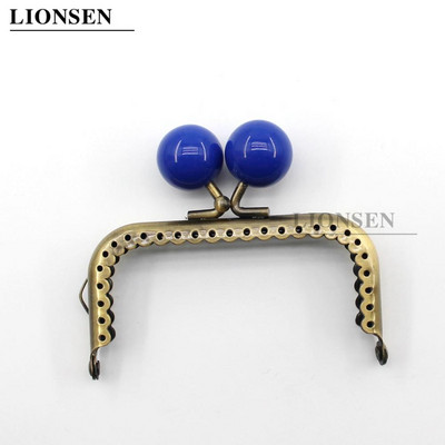 LIONSEN 8,5 cm dideli karoliukai, antikvariniai bronziniai kvadratiniai metaliniai piniginės rėmo rankena sankabos krepšiui rankinės priedai Bučinio užsegimo užraktas