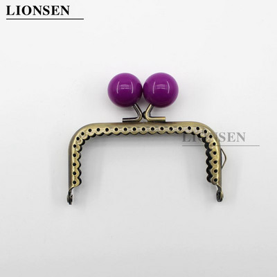 LIONSEN 8,5 cm dideli karoliukai, antikvariniai bronziniai kvadratiniai metaliniai piniginės rėmo rankena sankabos krepšiui rankinės priedai Bučinio užsegimo užraktas