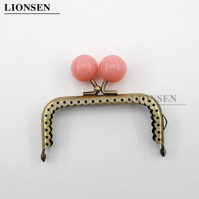 LIONSEN 8,5 cm dideli karoliukai, antikvariniai bronziniai kvadratiniai metaliniai piniginės rėmo rankena sankabos krepšiui rankinės priedai Bučinio užsegimo užraktas