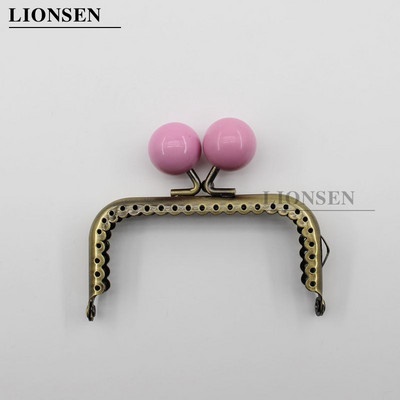 LIONSEN 8,5 cm dideli karoliukai, antikvariniai bronziniai kvadratiniai metaliniai piniginės rėmo rankena sankabos krepšiui rankinės priedai Bučinio užsegimo užraktas