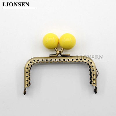 LIONSEN 8,5 cm dideli karoliukai, antikvariniai bronziniai kvadratiniai metaliniai piniginės rėmo rankena sankabos krepšiui rankinės priedai Bučinio užsegimo užraktas