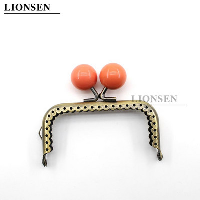 LIONSEN 8,5 cm dideli karoliukai, antikvariniai bronziniai kvadratiniai metaliniai piniginės rėmo rankena sankabos krepšiui rankinės priedai Bučinio užsegimo užraktas