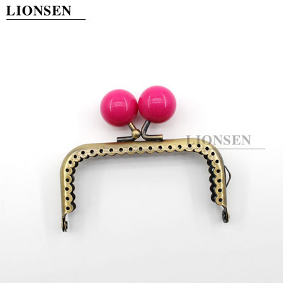 LIONSEN 8,5 cm dideli karoliukai, antikvariniai bronziniai kvadratiniai metaliniai piniginės rėmo rankena sankabos krepšiui rankinės priedai Bučinio užsegimo užraktas