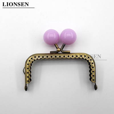 LIONSEN 8,5 cm dideli karoliukai, antikvariniai bronziniai kvadratiniai metaliniai piniginės rėmo rankena sankabos krepšiui rankinės priedai Bučinio užsegimo užraktas