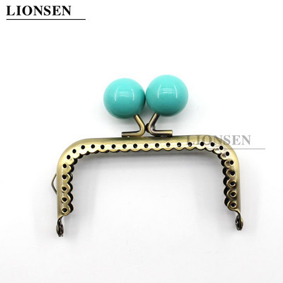 LIONSEN 8,5 cm dideli karoliukai, antikvariniai bronziniai kvadratiniai metaliniai piniginės rėmo rankena sankabos krepšiui rankinės priedai Bučinio užsegimo užraktas