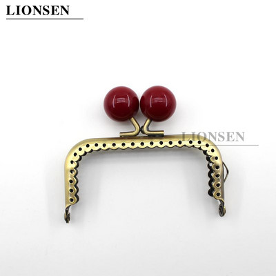 LIONSEN 8,5 cm dideli karoliukai, antikvariniai bronziniai kvadratiniai metaliniai piniginės rėmo rankena sankabos krepšiui rankinės priedai Bučinio užsegimo užraktas