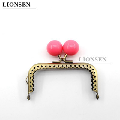 LIONSEN 8,5 cm dideli karoliukai, antikvariniai bronziniai kvadratiniai metaliniai piniginės rėmo rankena sankabos krepšiui rankinės priedai Bučinio užsegimo užraktas