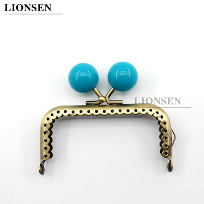 LIONSEN 8,5 cm dideli karoliukai, antikvariniai bronziniai kvadratiniai metaliniai piniginės rėmo rankena sankabos krepšiui rankinės priedai Bučinio užsegimo užraktas