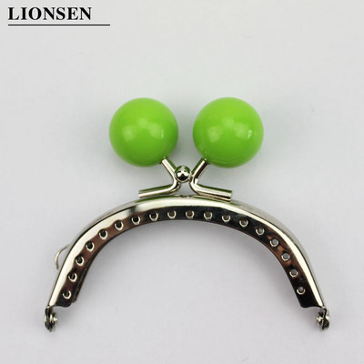 LIONSEN 8 cm-es cukorka gyöngyök Ezüst Fém Erszény Keret Fogantyú a Clutch Táska Kézitáska Kiegészítők Készíts Kiss Clasp Lock 18 szín