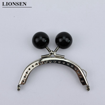 LIONSEN 8 cm-es cukorka gyöngyök Ezüst Fém Erszény Keret Fogantyú a Clutch Táska Kézitáska Kiegészítők Készíts Kiss Clasp Lock 18 szín