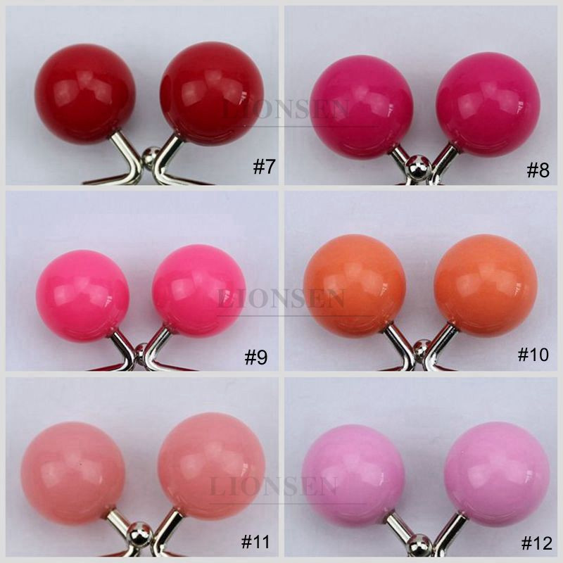 LIONSEN 8 cm-es cukorka gyöngyök Ezüst Fém Erszény Keret Fogantyú a Clutch Táska Kézitáska Kiegészítők Készíts Kiss Clasp Lock 18 szín