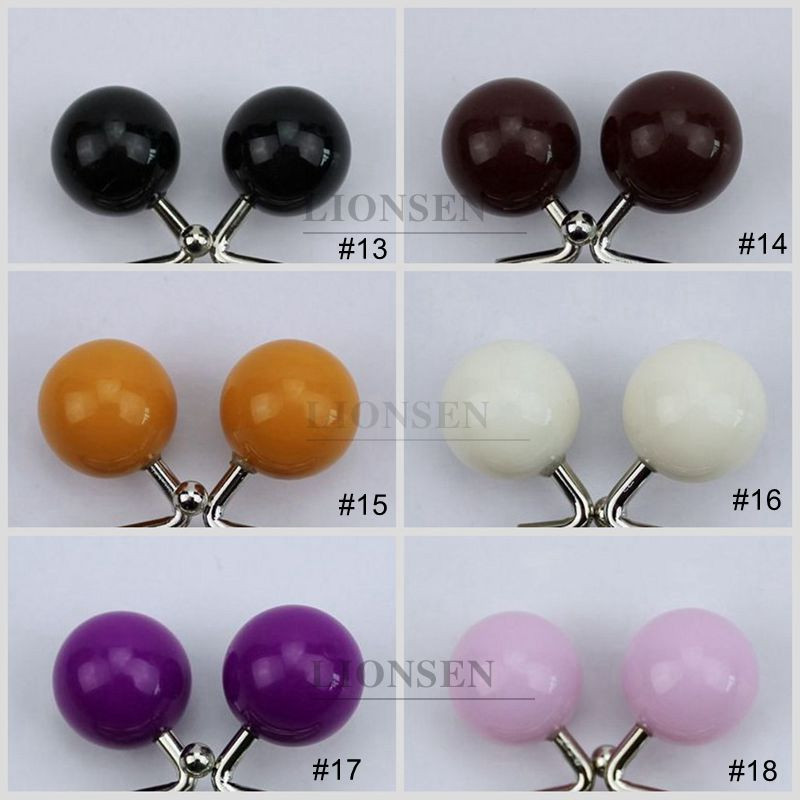 LIONSEN 8 cm-es cukorka gyöngyök Ezüst Fém Erszény Keret Fogantyú a Clutch Táska Kézitáska Kiegészítők Készíts Kiss Clasp Lock 18 szín