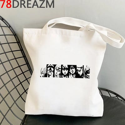 Jojo Bizarre Adventure bevásárlótáska újrahasznosítható táska vászon élelmiszerbolt újrafelhasználható pamut vásárlótáska reciclaje szövet zsinór táska