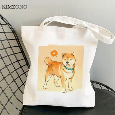 Shiba Inu iepirkumu soma tote rokassomiņa iepirkšanās atkārtoti lietojama pircējs eko soma džutas bolsas ecologicas austa greifers