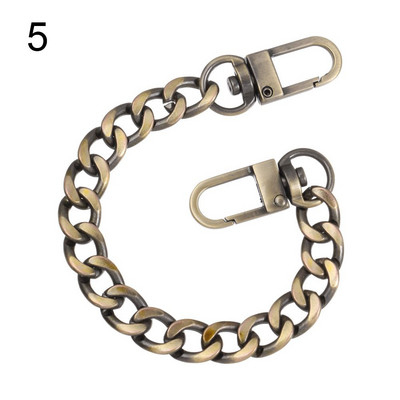 Jauna mini somiņas ķēde DIY metāla plakana ķēde kurjera somiņai somiņas siksnas pagarinātāja rokassomas aksesuāru dekorācija ar metāla sprādzi