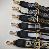 3,8 cm-es csíkos táskaöv, állítható fekete táskapántok női kézitáska-tartozékokhoz