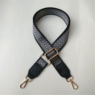 3,8 cm-es csíkos táskaöv, állítható fekete táskapántok női kézitáska-tartozékokhoz