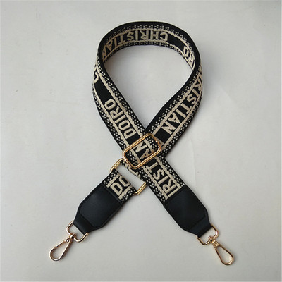 3,8 cm-es csíkos táskaöv, állítható fekete táskapántok női kézitáska-tartozékokhoz