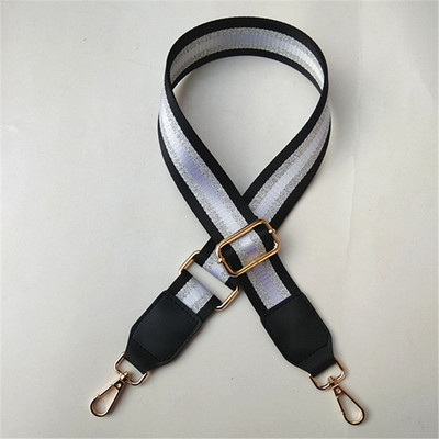3,8 cm-es csíkos táskaöv, állítható fekete táskapántok női kézitáska-tartozékokhoz