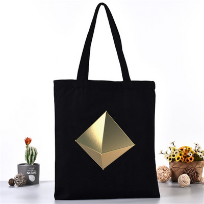 Női hordtáska vászontáska váll bevásárlótáskák divatos 3D nyomtatás szervező élelmiszerbolt vásárló kézitáska iskolai könyvcsomag lányoknak