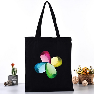 Női hordtáska vászontáska váll bevásárlótáskák divatos 3D nyomtatás szervező élelmiszerbolt vásárló kézitáska iskolai könyvcsomag lányoknak