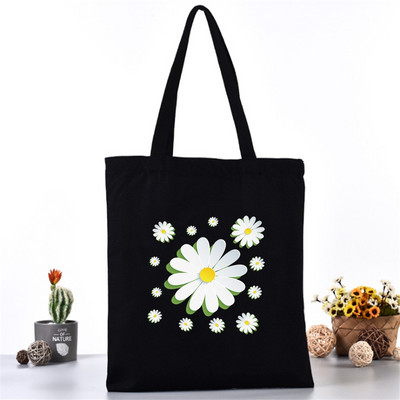 Női hordtáska vászontáska váll bevásárlótáskák divatos 3D nyomtatás szervező élelmiszerbolt vásárló kézitáska iskolai könyvcsomag lányoknak