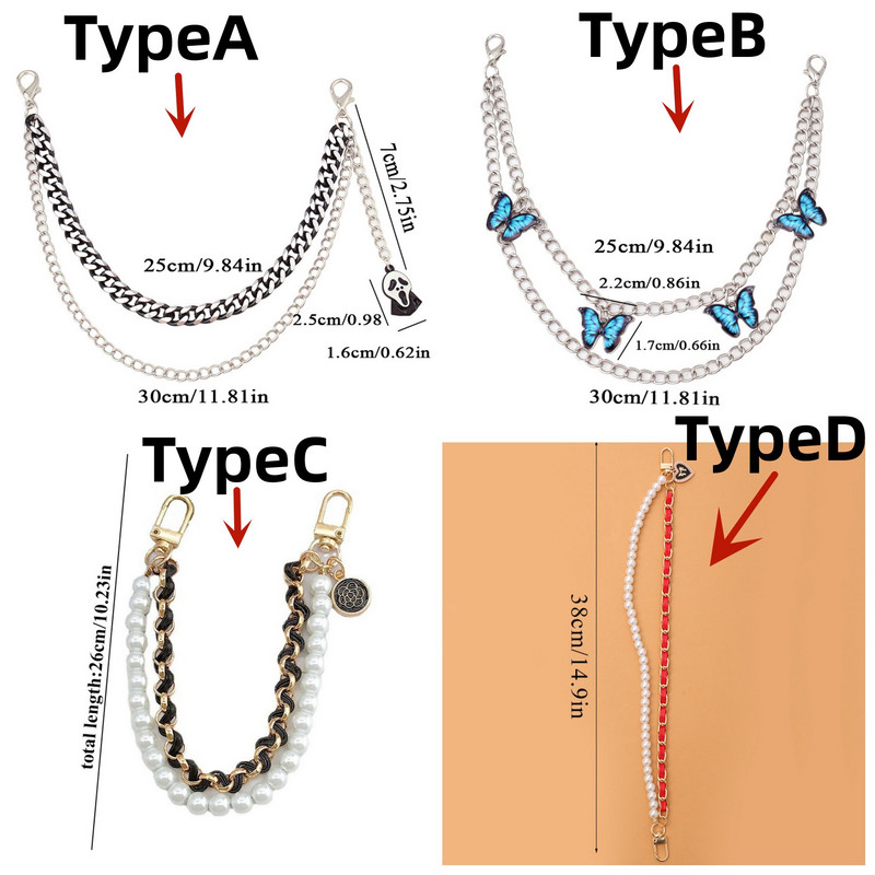 Új kétrétegű táskalánc kézitáskához Dekoratív lánc Kitűnő Halloween csontváz barkács pénztárca lánc cseretáska tartozékok