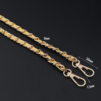 Daugiaspalviai krepšio grandinės priedai Auksiniai moteriški pečių krepšio grandinėlė Metalo krepšio grandinės dirželis kryžminio krepšio diržo grandinė rankinėms