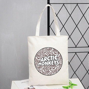 Τσάντα αγορών Arctic Monkeys Sound Wave Rock Band Eco Canvas Shopper Bolsas De Tela Bag Shoping Επαναχρησιμοποιούμενες Sacolas