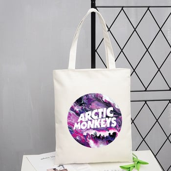 Τσάντα αγορών Arctic Monkeys Sound Wave Rock Band Eco Canvas Shopper Bolsas De Tela Bag Shoping Επαναχρησιμοποιούμενες Sacolas