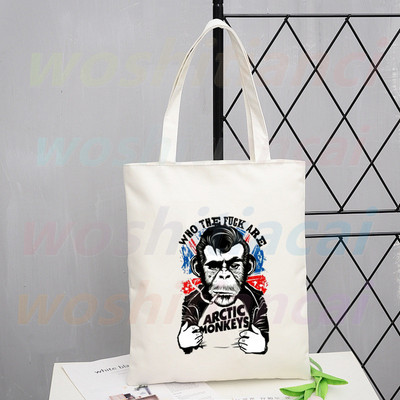 Τσάντα αγορών Arctic Monkeys Sound Wave Rock Band Eco Canvas Shopper Bolsas De Tela Bag Shoping Επαναχρησιμοποιούμενες Sacolas