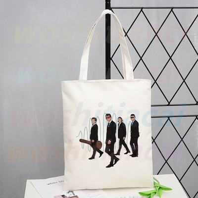 Τσάντα αγορών Arctic Monkeys Sound Wave Rock Band Eco Canvas Shopper Bolsas De Tela Bag Shoping Επαναχρησιμοποιούμενες Sacolas