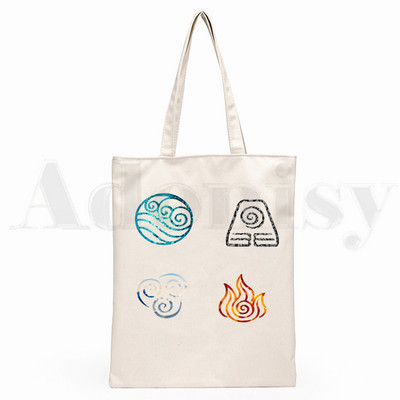 Iemiesojums The Last Airbender Aang Appa Anime Badass New Art Canvas Soma Totes Simple Print Iepirkumu somas Girls Life Casual Package