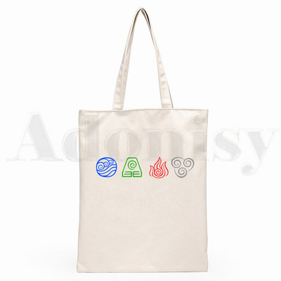 Iemiesojums The Last Airbender Aang Appa Anime Badass New Art Canvas Soma Totes Simple Print Iepirkumu somas Girls Life Casual Package