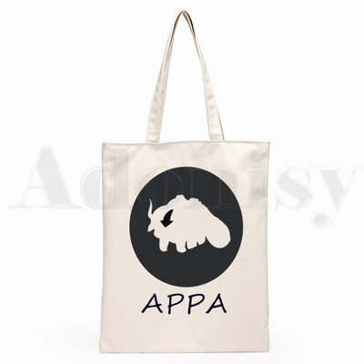 Iemiesojums The Last Airbender Aang Appa Anime Badass New Art Canvas Soma Totes Simple Print Iepirkumu somas Girls Life Casual Package