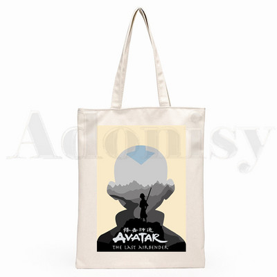 Iemiesojums The Last Airbender Aang Appa Anime Badass New Art Canvas Soma Totes Simple Print Iepirkumu somas Girls Life Casual Package