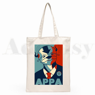 Iemiesojums The Last Airbender Aang Appa Anime Badass New Art Canvas Soma Totes Simple Print Iepirkumu somas Girls Life Casual Package
