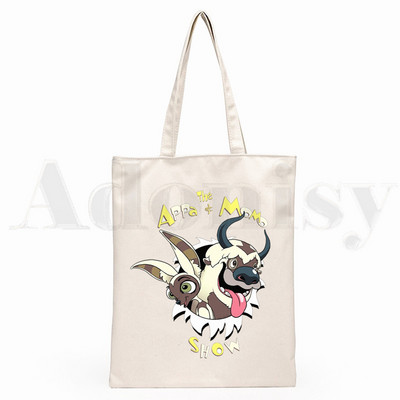 Iemiesojums The Last Airbender Aang Appa Anime Badass New Art Canvas Soma Totes Simple Print Iepirkumu somas Girls Life Casual Package