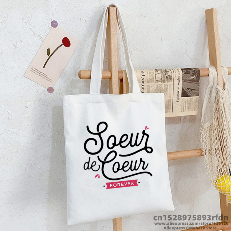 Petit bazar de ma nounou adorée Sac Femei Cumpărături Geantă tote din pânză Fată Harajuku Geanta de umăr Ulzzang pentru femei