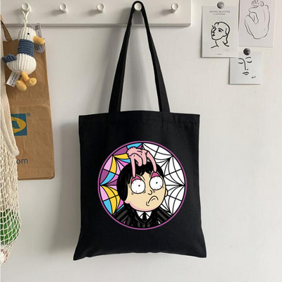 Wednesday Addams torba za kupovinu torba od jute za višekratnu upotrebu pamuk torba za recikliranje torba za kupovinu ecobag sklopiva vrpca od jute torba