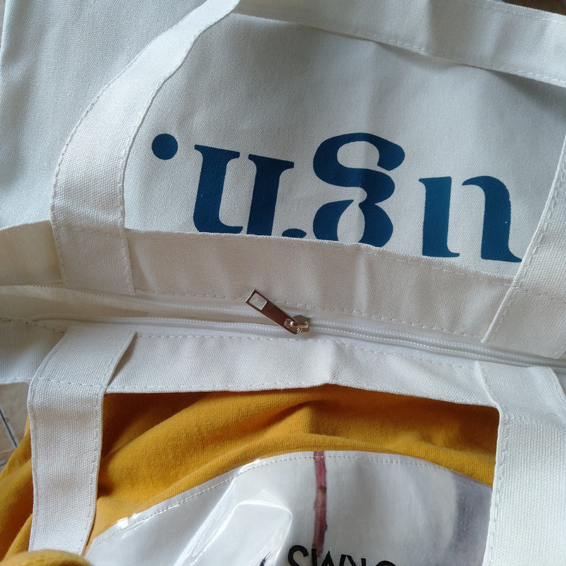 2022 m. Moteriška rankinė ant peties Laisvalaikio didelės talpos drobiniai krepšiai Pirkėjas su užtrauktuku Naujas ugh raidžių mados Harajuku spausdintos rankinės