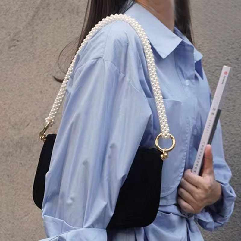 Μαργαριταρένιο λουράκι για λαβές τσάντας Ζώνες τσάντας με χάντρες Αντικατάσταση DIY Τσάντα ώμου Ζώνες αλυσίδας Τσάντες Αξεσουάρ