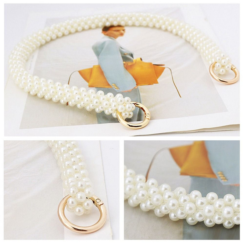 Μαργαριταρένιο λουράκι για λαβές τσάντας Ζώνες τσάντας με χάντρες Αντικατάσταση DIY Τσάντα ώμου Ζώνες αλυσίδας Τσάντες Αξεσουάρ