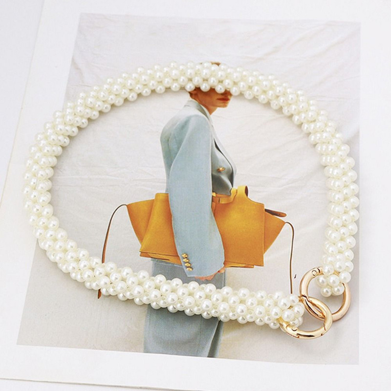 Μαργαριταρένιο λουράκι για λαβές τσάντας Ζώνες τσάντας με χάντρες Αντικατάσταση DIY Τσάντα ώμου Ζώνες αλυσίδας Τσάντες Αξεσουάρ