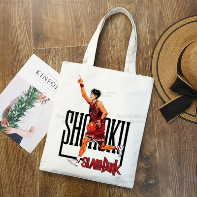 Slam Dunk Bevásárlótáska Vászon Shopper Japán Anime Hanamichi Sakuragi Bolsas De Tela Bag Vásárlás SLAM DUNK Újrafelhasználható Sacolák