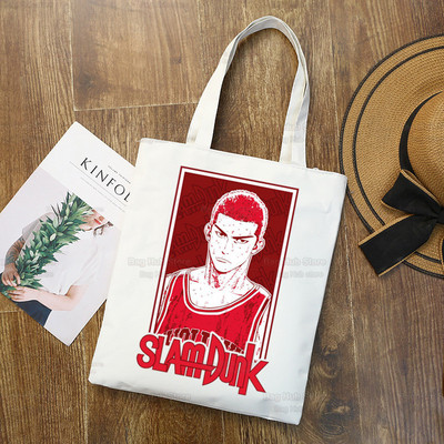 Slam Dunk Bevásárlótáska Vászon Shopper Japán Anime Hanamichi Sakuragi Bolsas De Tela Bag Vásárlás SLAM DUNK Újrafelhasználható Sacolák
