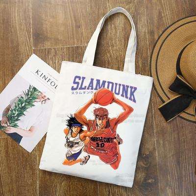 Slam Dunk Bevásárlótáska Vászon Shopper Japán Anime Hanamichi Sakuragi Bolsas De Tela Bag Vásárlás SLAM DUNK Újrafelhasználható Sacolák
